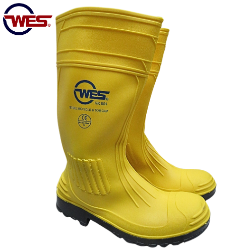 WES Yellow Safety Boots C/W Midsole and Toecap (Black Bottom)